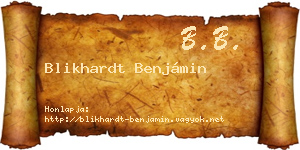 Blikhardt Benjámin névjegykártya